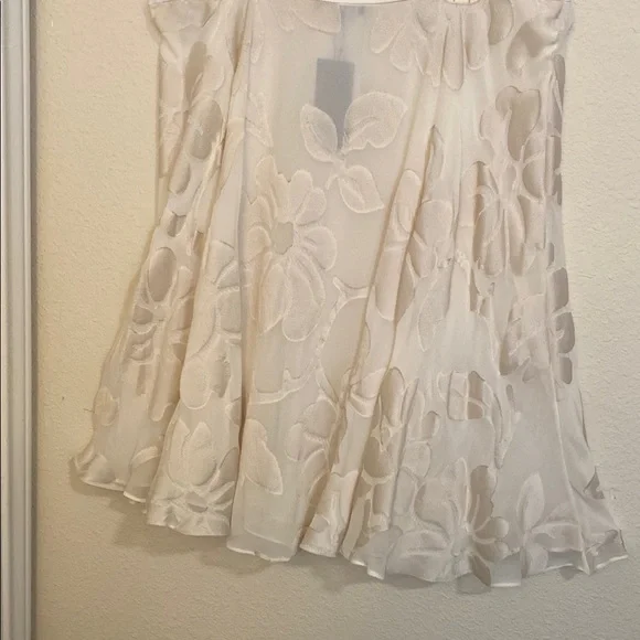 Lafayette 148 Elegant Cream Floral Skirt